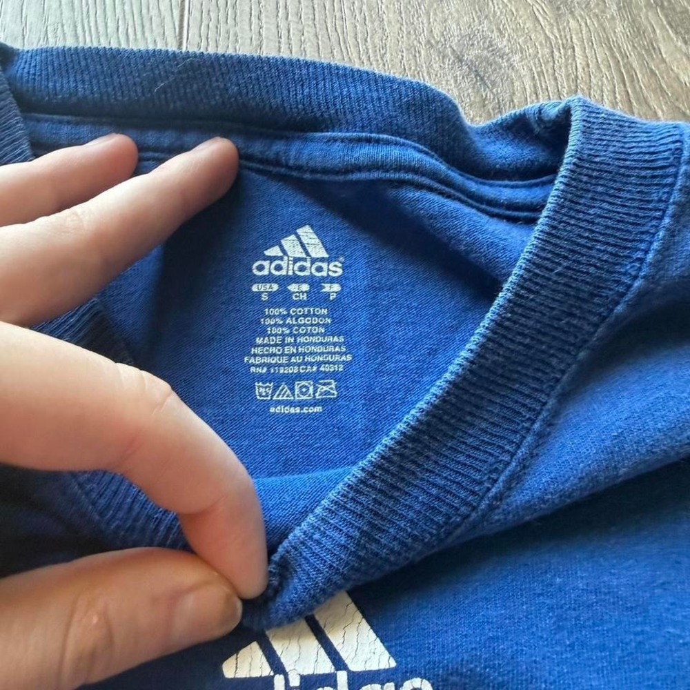 Adidas Kansas Jayhawks Long Sleeve‎ Shirt Blue Small - Picture 3 of 5